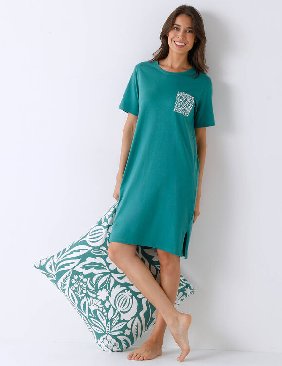 Chemise de nuit Montego  (vert / &eacute;cru)