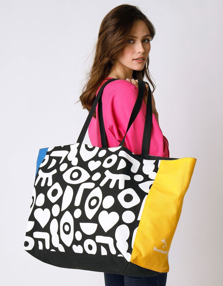 Sac cabas grande taille imprimé, collection LEM (noir) Sac cabas grande taille imprimé, collection LEM (noir)