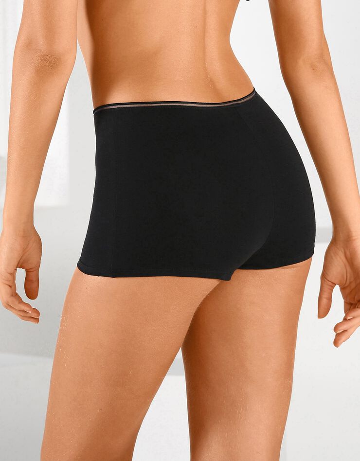 Boxers coton coutures plates - lot de 4 (peau / noir) Boxers coton coutures plates - lot de 4 (peau / noir)