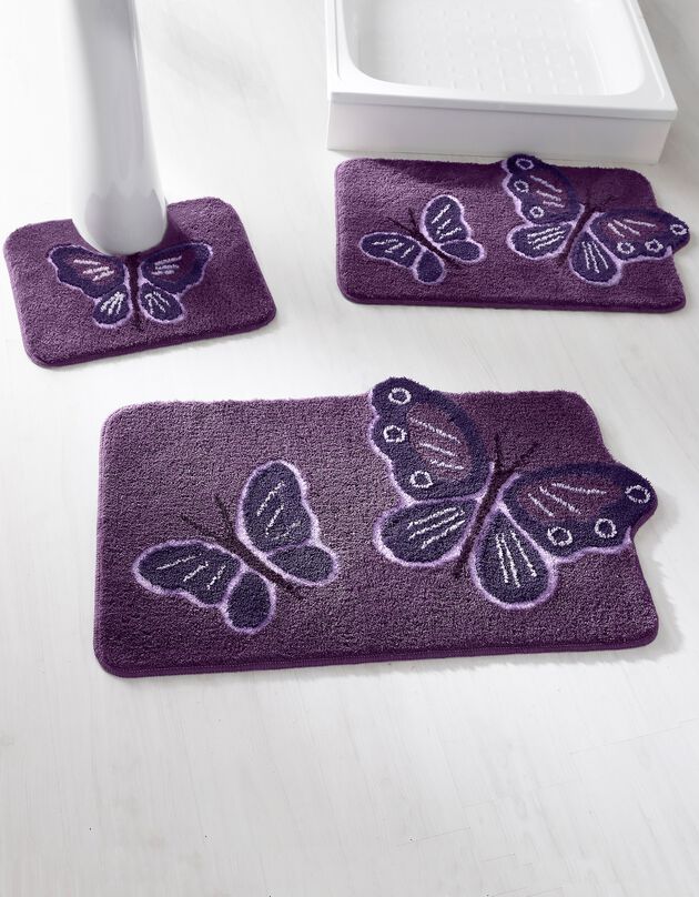 Tapis de bain fantaisie Papillons (violine)