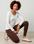 Legging taille haute sp&eacute;cial froid, molleton gratt&eacute; (chocolat)