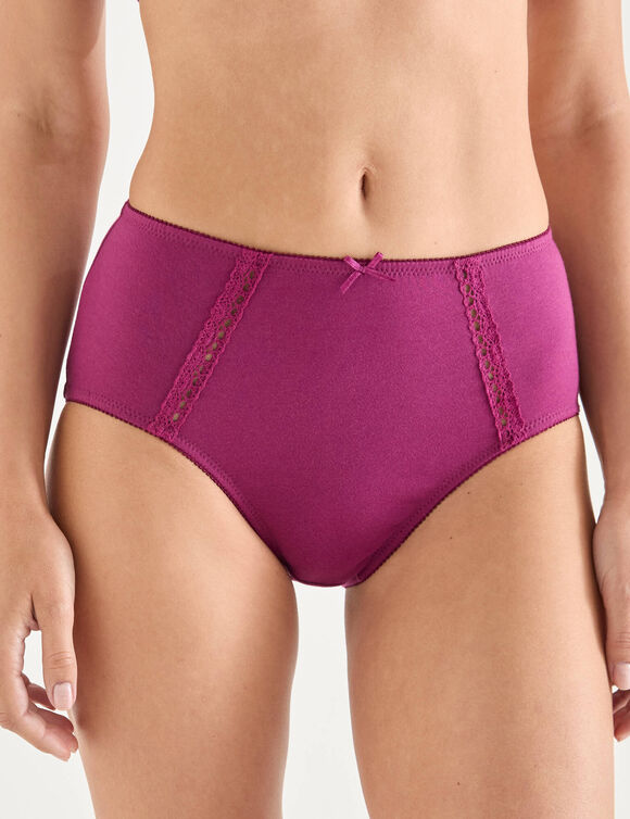 Culotte maxi en coton ajour&eacute; - Lot de 2 (prune + kaki)