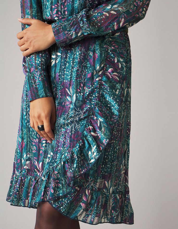 Robe volantée imprimée (bleu paon) Robe volantée imprimée (bleu paon)