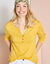Tee-shirt col tunisien manches longues, uni (curry)