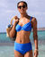 Bas de maillot de bain sculptant taille haute uni Solaro (bleu)