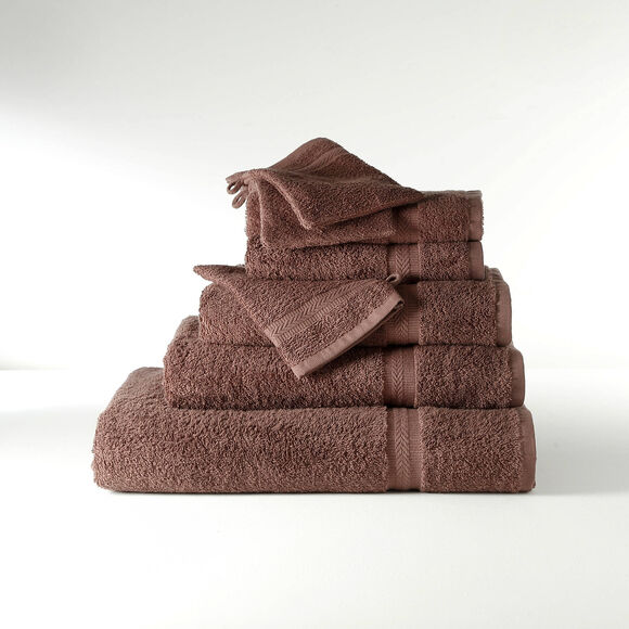 Collection serviettes de bain unies 420 g/m2 confort moelleux (chocolat foncé)