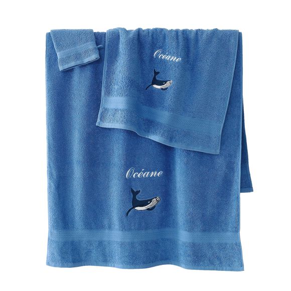 Éponge brodée baleine personnalisé - 420 g/m² (bleu dur)