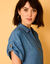 Robe-chemisier longue en jean, manches courtes (stone)
