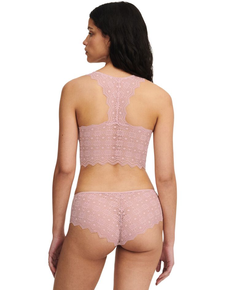 Shorty dentelle stretch et microfibre Georgia (rose)