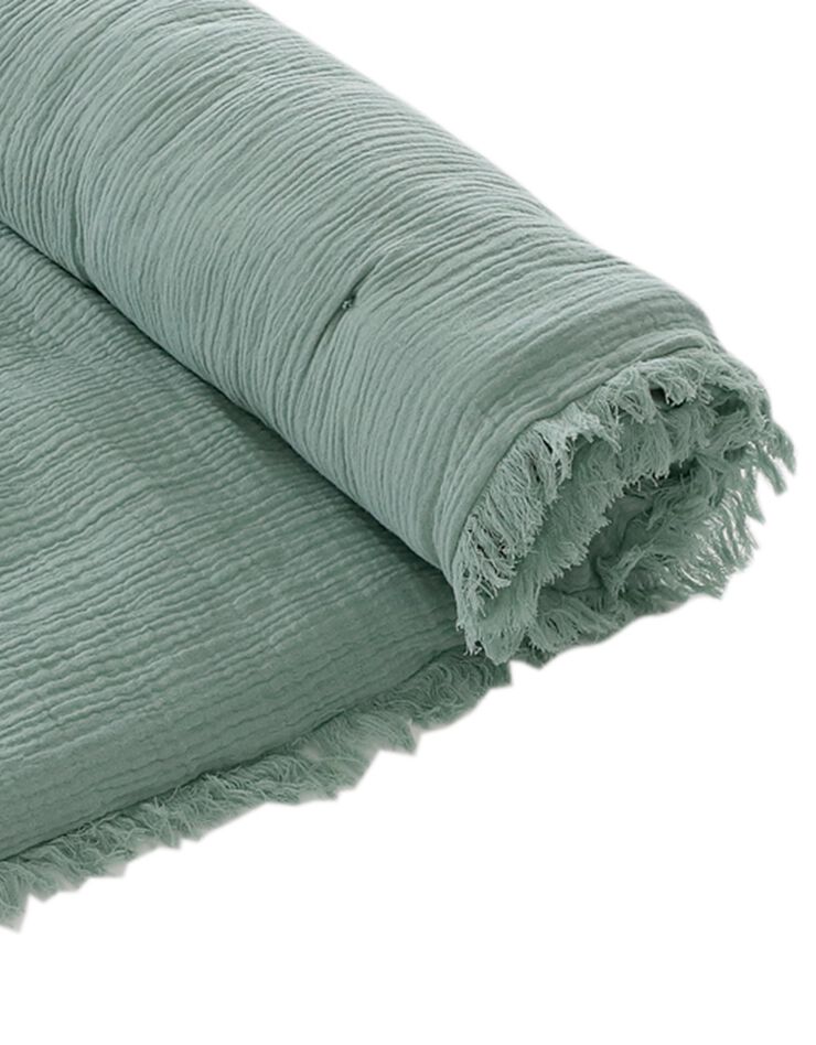Long coussin de canapé double gaze de coton (vert)