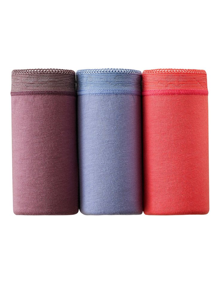 Culotte maxi basique - lot de 3 (corail + bleu + mauve)