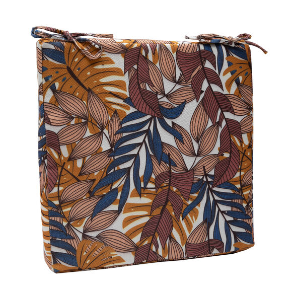 Galette de chaise imprim&eacute; feuillage - lot de 2 (multicolore)