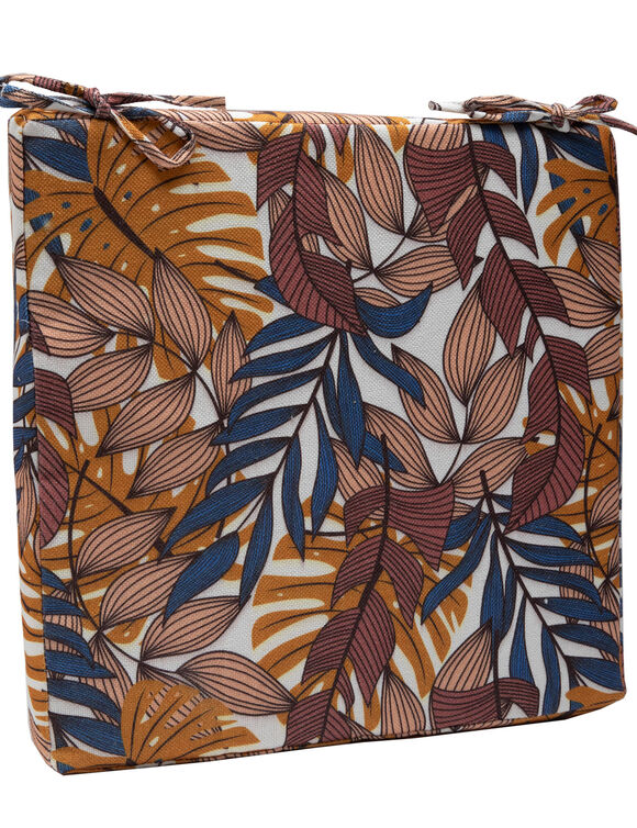 Galette de chaise imprim&eacute; feuillage - lot de 2 (multicolore)