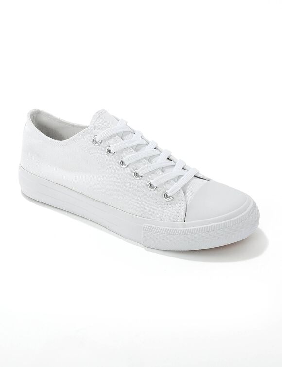  Tennis en toile à lacets (blanc)