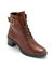 Bottines cuir à talon zippées et lacées (marron)