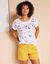 Short à revers, stretch (safran)