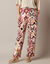 Pantalon fluide large, imprimé (beige)