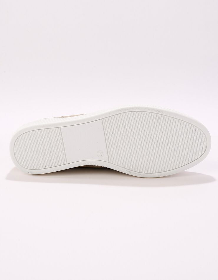 Baskets montantes en croûte de cuir - beige irisé (beige irisé)