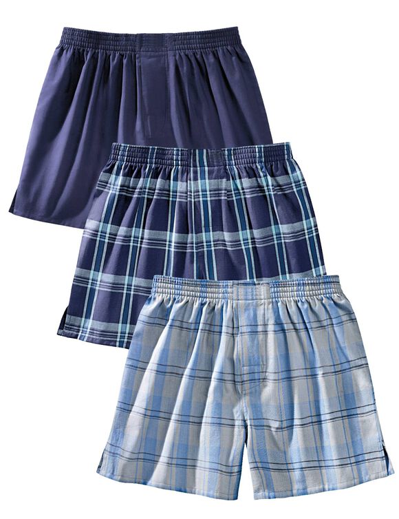 Cale&ccedil;on flottant tiss&eacute; teint - lot de 3 (gris + marine)