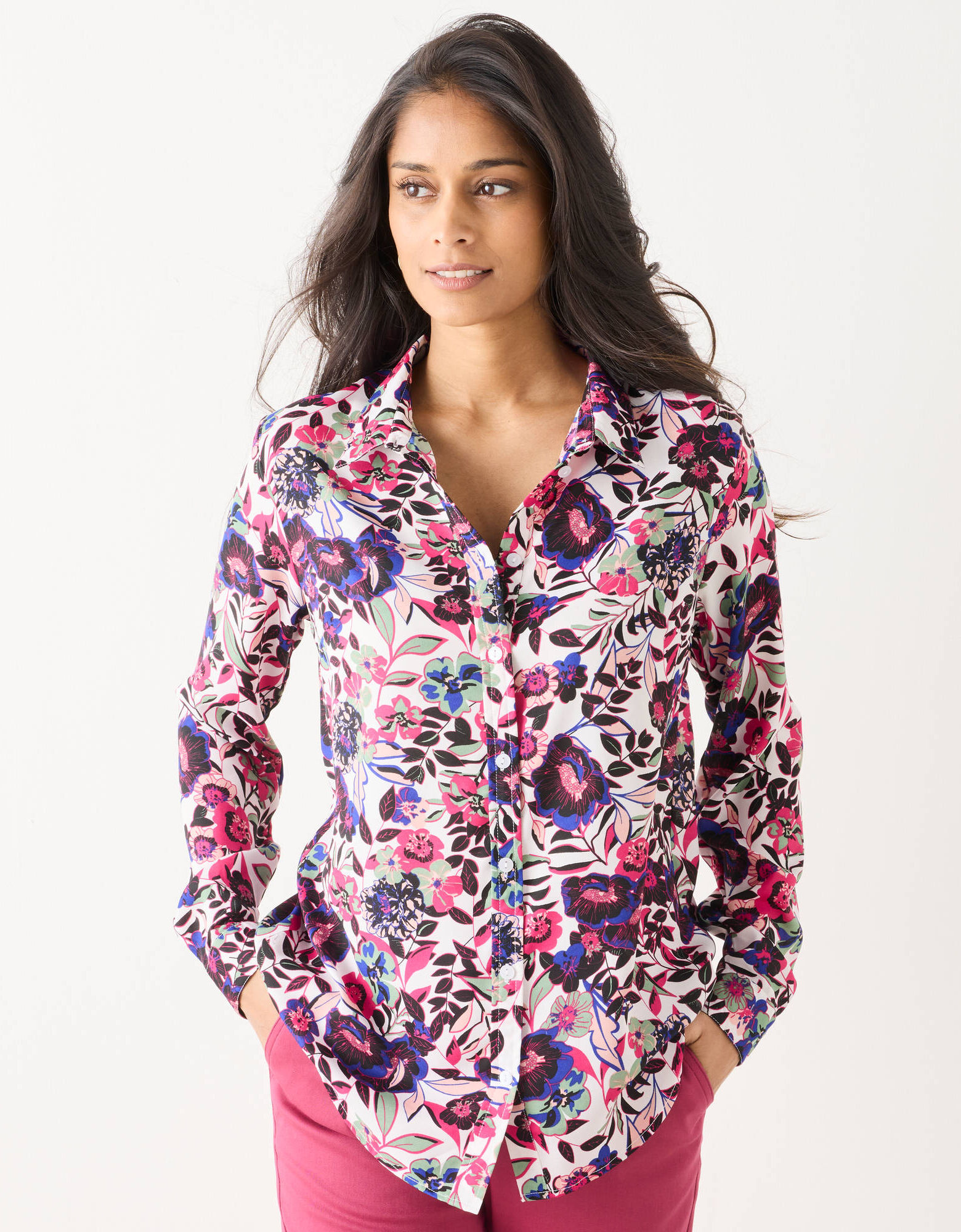 Chemisier Imprimé Fleurs Bleu Daphnea Femme - 2645017-bleu00