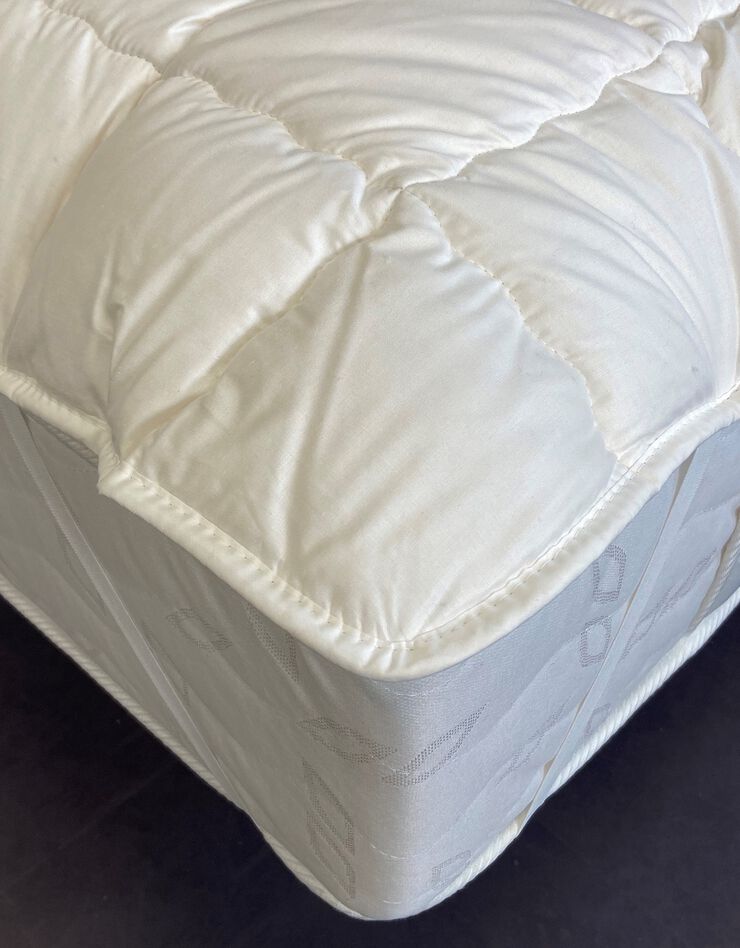 Surmatelas coton issu de l'agriculture biologique 600g/m2 (blanc)