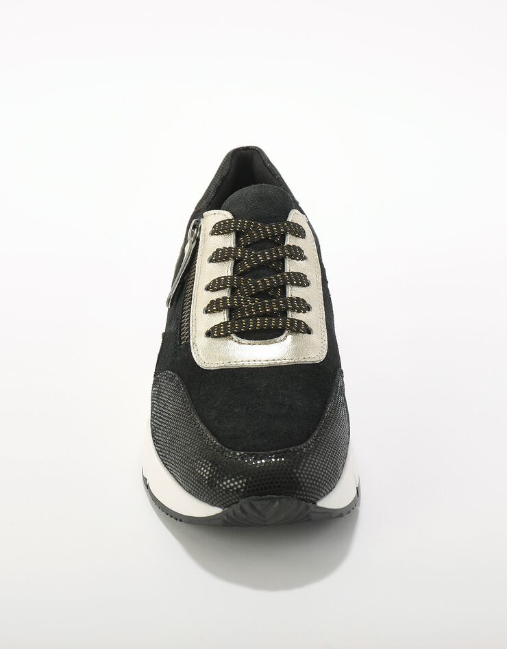 Sneakers à lacets zippées en cuir (noir) Sneakers à lacets zippées en cuir (noir)