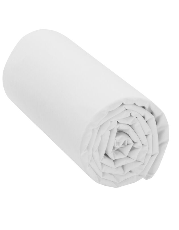 Drap-housse irrétrécissable uni coton (blanc)