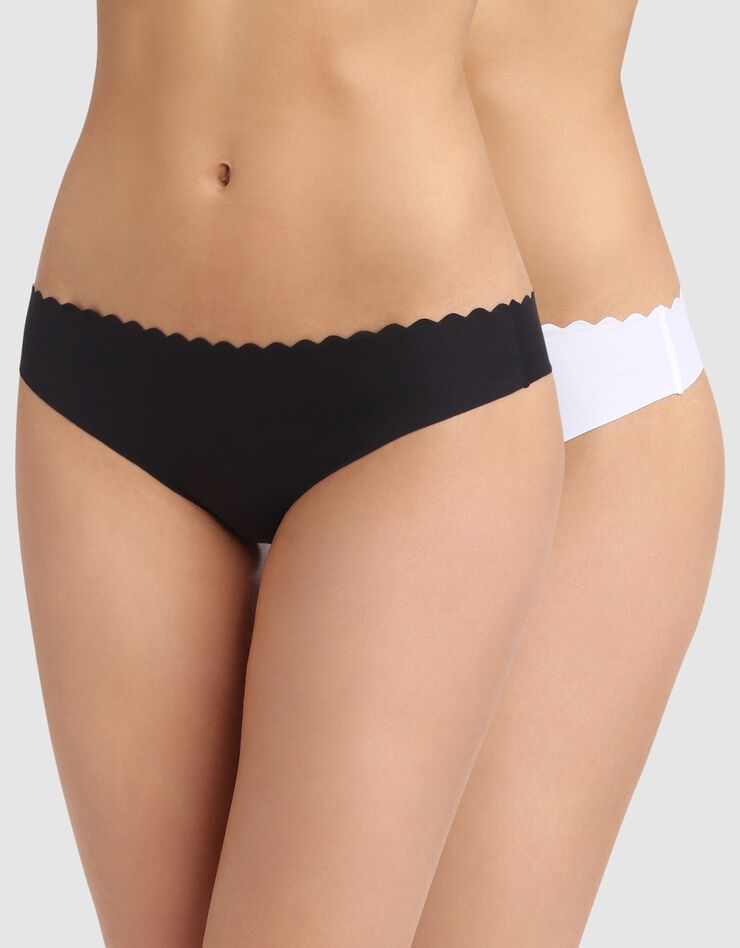 String coton stretch Body Touch- Lot de 2 (blanc + noir) String coton stretch Body Touch- Lot de 2 (blanc + noir)