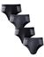 Slip fermé élastiqué taille haute rayures fil teint - lot de 4 (gris / noir)