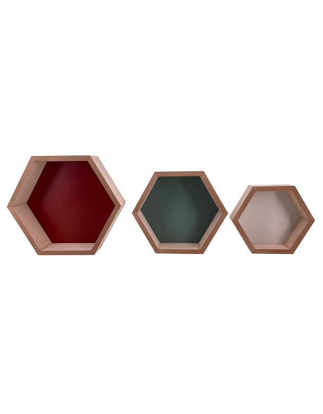Etagères hexagonales - lot de 3 (bois)