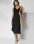 Robe longue unie sans manches (noir)