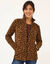 Veste zipp&eacute;e maille polaire, imprim&eacute;e (caramel / noir)