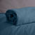 Drap-housse uni microfibre lavée bonnet 28 cm (bleu nuit)