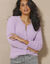 Cardigan maille poilue (parme)