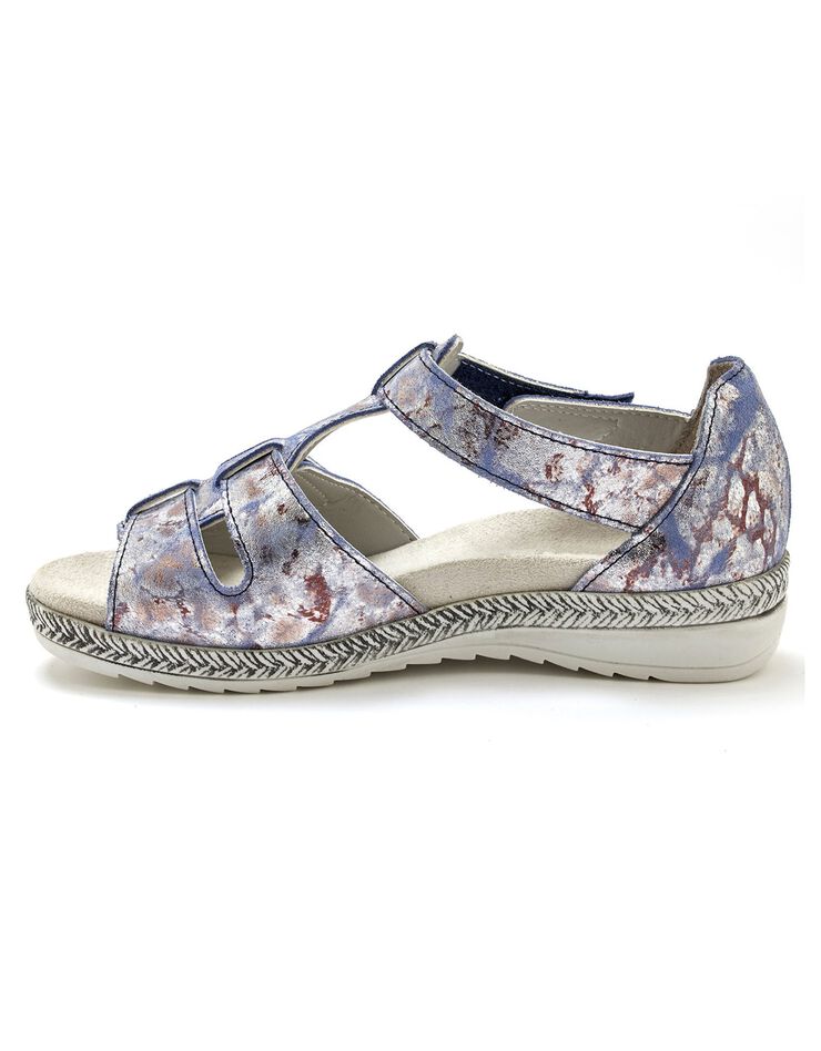 Sandales scratchées en cuir (bleu) Sandales scratchées en cuir (bleu)
