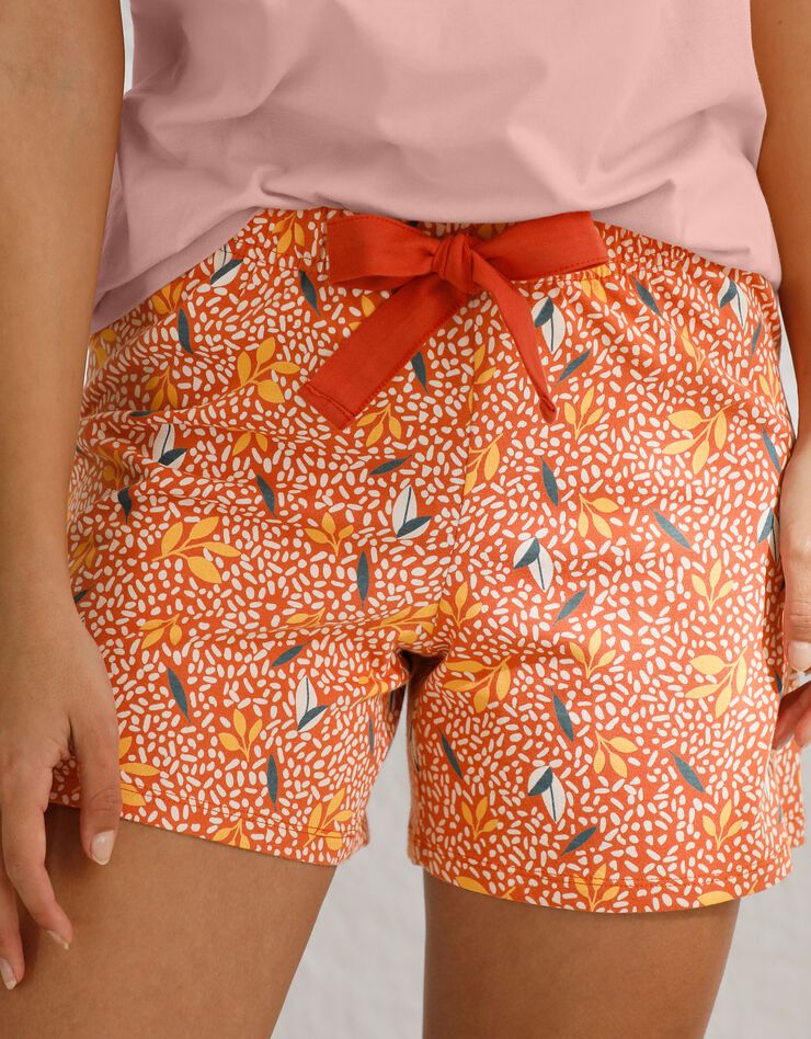 Short imprimé en coton biologique (terracotta) Short imprimé en coton biologique (terracotta)