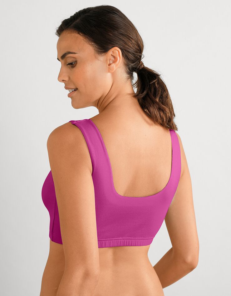 Brassière confort coton stretch doublé sans armatures - lot de 2 (fuchsia + taupe) Brassière confort coton stretch doublé sans armatures - lot de 2 (fuchsia + taupe)