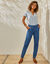 Pantalon fuselé, denim léger (stone)