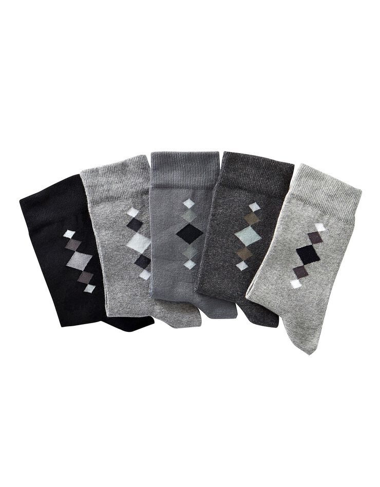Mi-chaussettes fantaisie - lot de 5 paires (gris chiné) Mi-chaussettes fantaisie - lot de 5 paires (gris chiné)