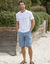 T-shirt uni col tunisien (blanc)