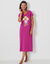 Chemise de nuit longue manches courtes motif «rosaces » (violine)