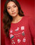 Chemise de nuit manches longues imprim&eacute; No&euml;l (rouge)