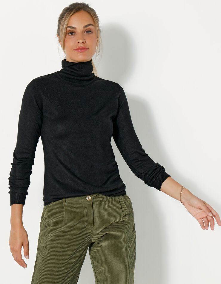 Pull col roulé toucher cachemire (noir) Pull col roulé toucher cachemire (noir)