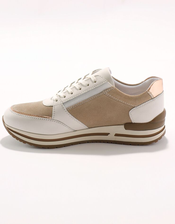 Baskets zippées bi-matière (beige) Baskets zippées bi-matière (beige)