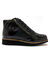 Boots cuir zipp&eacute;es et lac&eacute;es grande largeur, motifs z&eacute;br&eacute;s (noir)