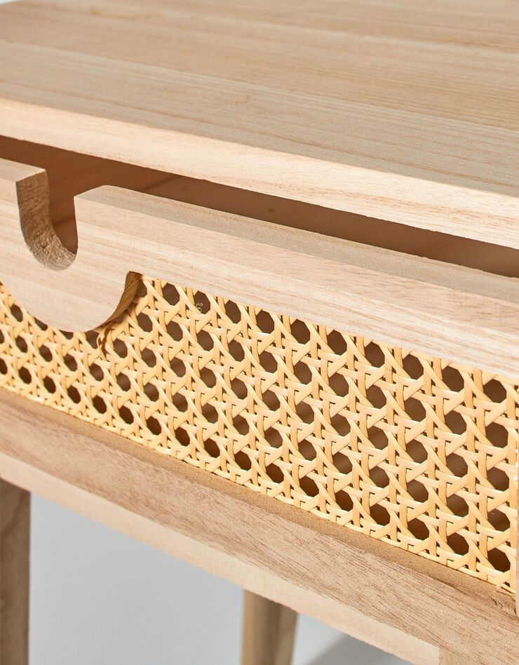 Chevet en bois et cannage (BOIS NATUREL)