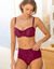 Soutien-gorge forme corbeille en dentelle et tulle Sardara - avec armatures (prune)