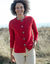 Cardigan boutonn&eacute; maille fantaisie (rouge)