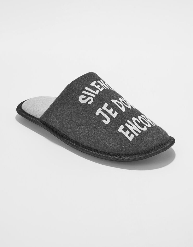 Mules unies gris anthracite à message (anthracite) Mules unies gris anthracite à message (anthracite)