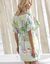 Kimono imprimé manches courtes - collection upcycling (vert)